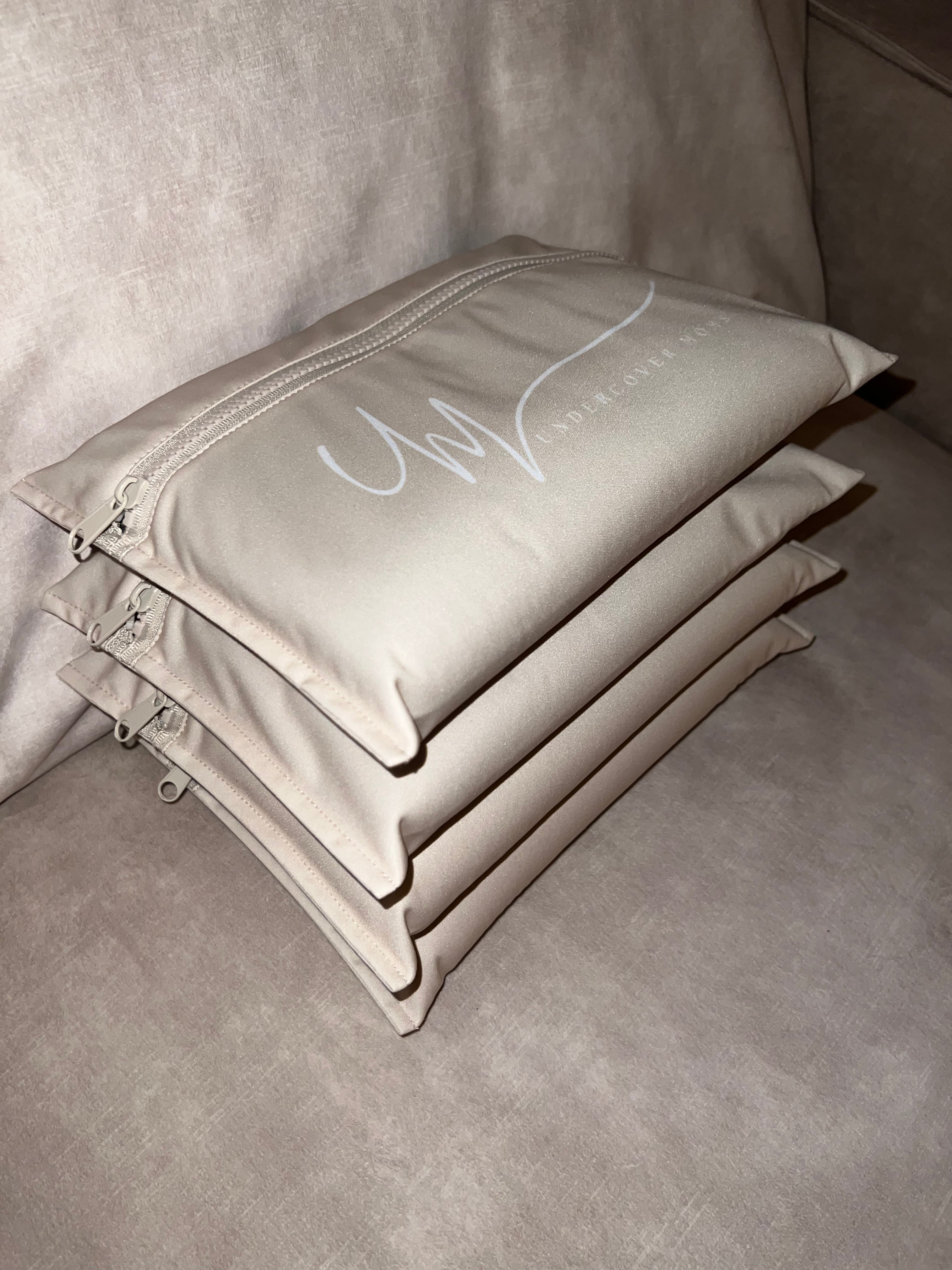 Wet Bag Branded Zip Storage Pouch In Perla - 3 Pack Bundle Deal