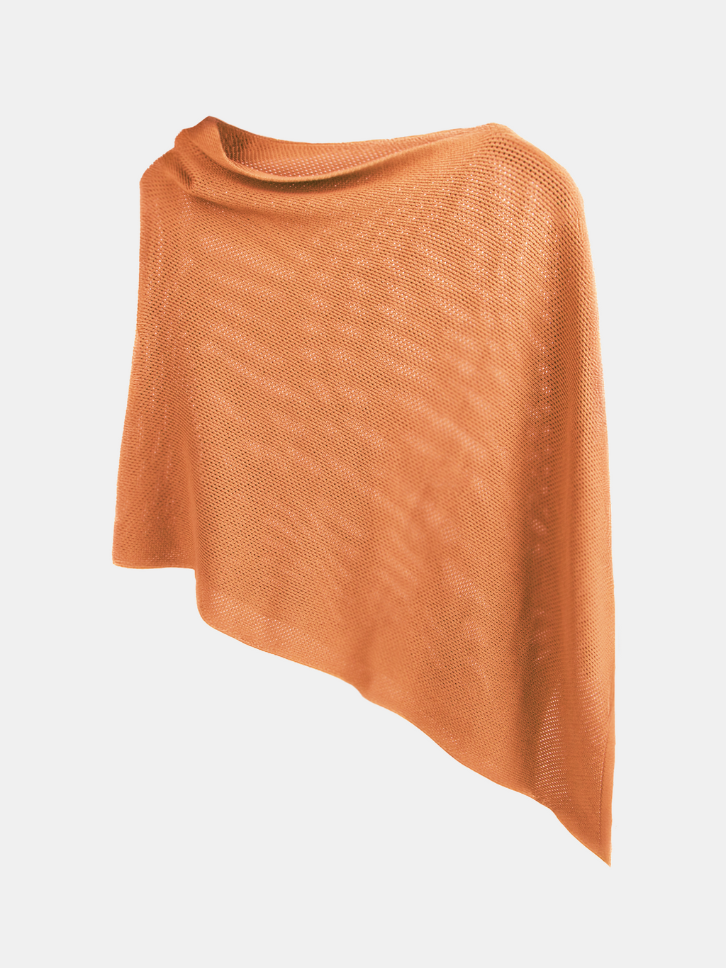 Light grey knitted poncho on a white background designed for breastfeeding/nursing in public.