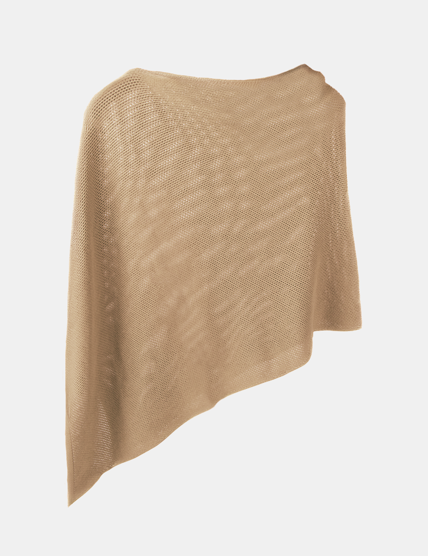 Sand Beige knitted breastfeeding poncho on a white grey background 