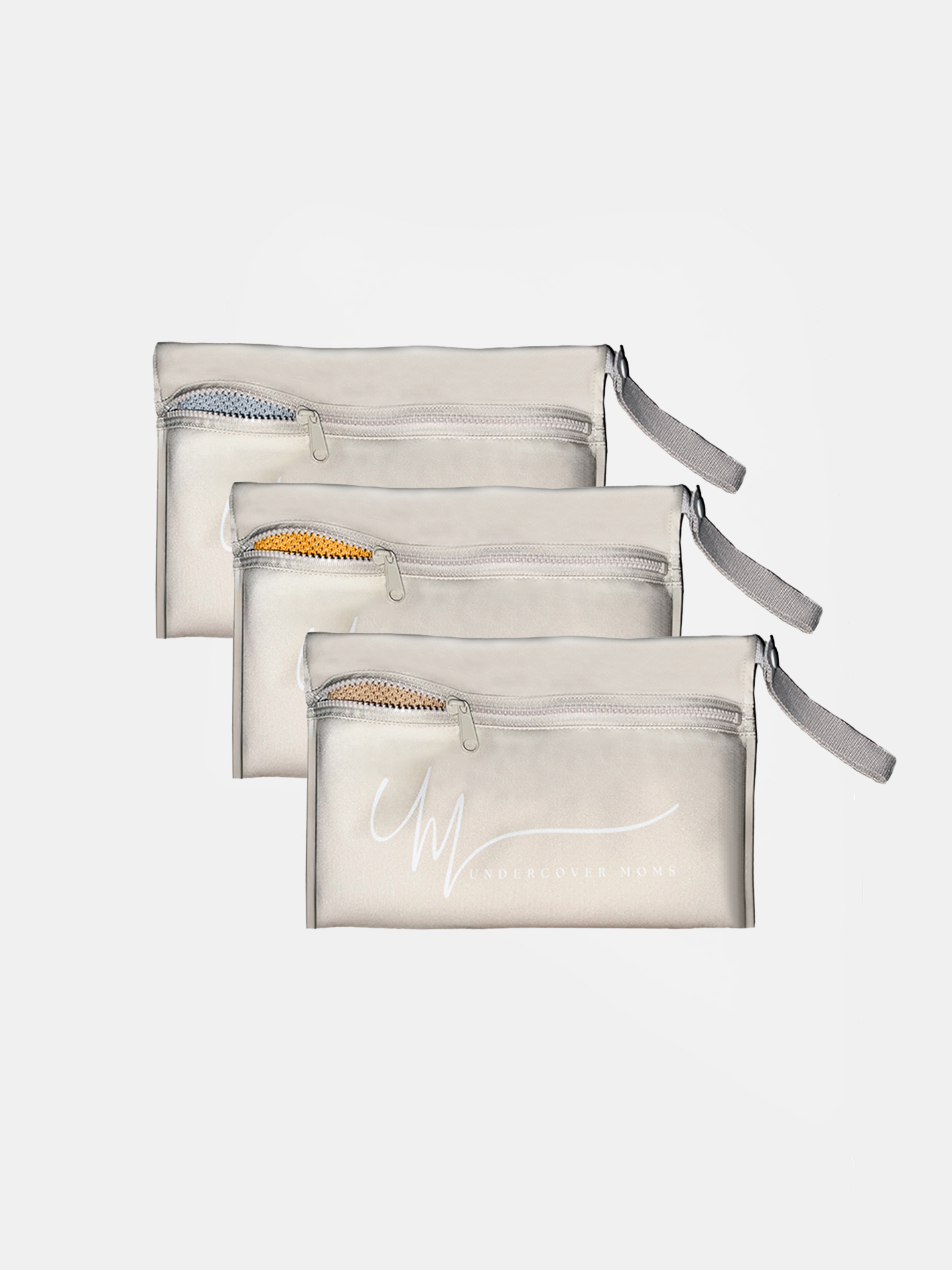 Wet Bag Branded Zip Storage Pouch In Perla - 3 Pack Bundle Deal